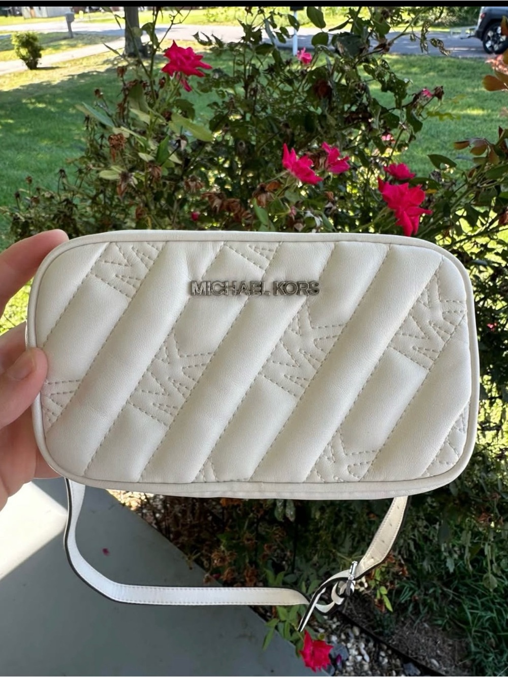 Michael Kors Cream Quilted Fannypack
